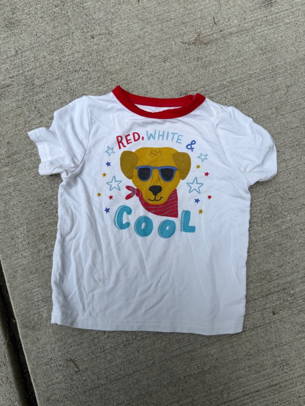 Little sleepies red white and cool tee